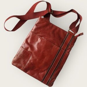 Vintage Nina Bossi burgundy striped crossbody bag with adjustable strap pockets